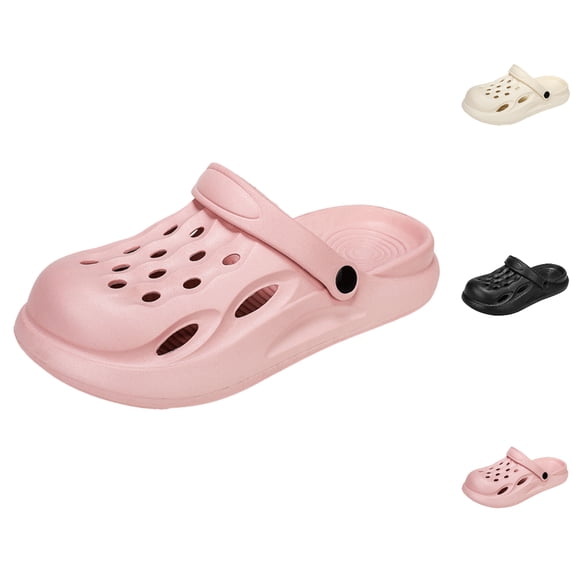 GPOECD Kids Clogs Boys Sandals Lightweight Breathable Comfortable Outdoor Summer Beach Play Shoes Casual Footwear Girls Slippers 2-12Y 02_Pink,8-9 Years
