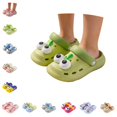 thumbnail image 1 of GPOECD Kids Clogs Cartoon Indoor Outdoor Beach Slides for Toddlers Summer Breathable Footwear Kids Slippers,01_Green,2.5-3 Years, 1 of 9