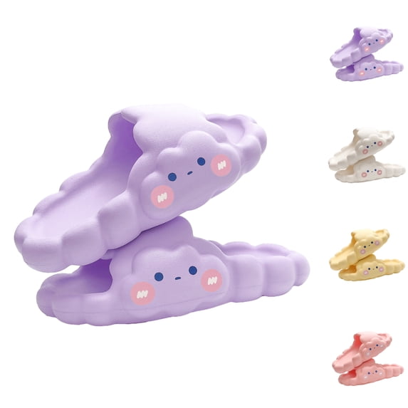 GPOECD Kids Slippers 3D Cloud Slides for Boys Girls Cute Novelty Open Toe Summer Lightweight Sole Sandals Casual Beach Indoor Shoes Boys Summer Shoes 2-10Y Purple,13