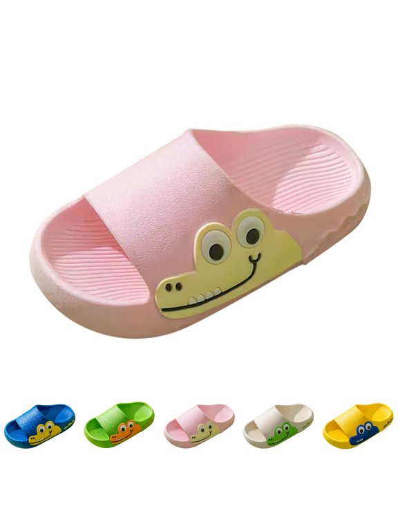 Kids Slippers Kids Summer Beach Outdoor Breathable Soft Thick Bottom Slides Cartoon Cute Garden Shoes Boys Summer Shoes 2-10Y Red,3.5-4 Years