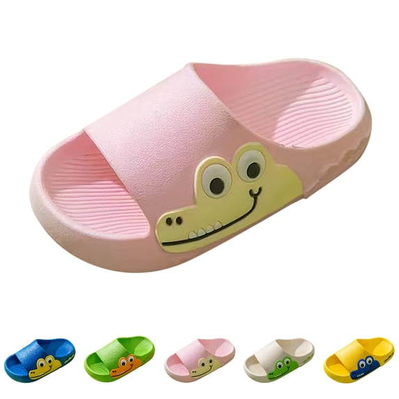 GPOECD Kids Slippers Kids Summer Beach Outdoor Breathable Soft Thick Bottom Slides Cartoon Cute Garden Shoes Boys Summer Shoes 2-10Y Red,9-9.5 Years