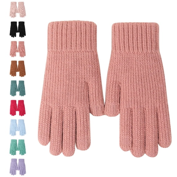 GPOECD Knitted Winter Gloves with Outdoor Windproof and Cold Warm Womens Winter Gloves Soft Touchscreen Friendly for Daily Use and Outdoor Sports