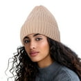 thumbnail image 1 of GPOECD Knitted Winter Hats for Women Warm Ear Cap for Cold Weather ZZ01_Khaki，M, 1 of 4