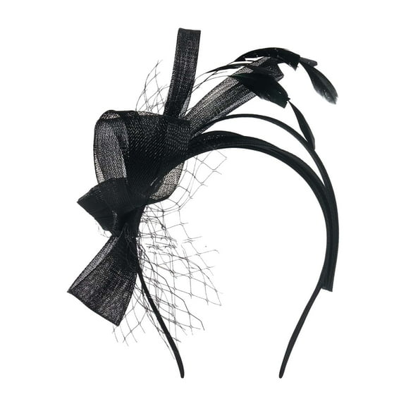 GPOECD Knot Headband for Women Elegant Feather Hair Accessory Versatile Bridal Workout Commute Stylish Hairband Z7213-Black,One Size