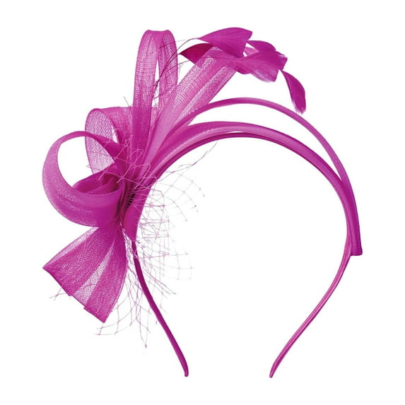 GPOECD Knot Headband for Women Elegant Feather Hair Accessory Versatile Bridal Workout Commute Stylish Hairband Z7213-Hot Pink,One Size