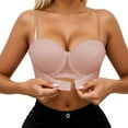 thumbnail image 1 of GPOECD Ladies' Front Hook Bra Soft Underwire Removable Straps Comfortable Support Full Coverage Lace Underwear Everyday Wear Z7284-Light Pink,80B, 1 of 5