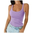 thumbnail image 1 of GPOECD Ladies U Neck Slim Strap Elastic Fitted Tank Top Breathable Comfortable Basic Vest for Daily Wear and Leisure Camisoles for Women 02_Red,XL, 1 of 5