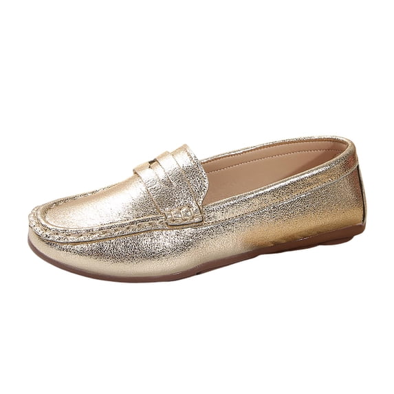 GPOECD Loafers for Women Comfort Comfortable Womens Casual for Everyday Wear Flat Toe Design Versatile Style for All Seasons Pair with Jeans Womens Casual Shoes Gold,39