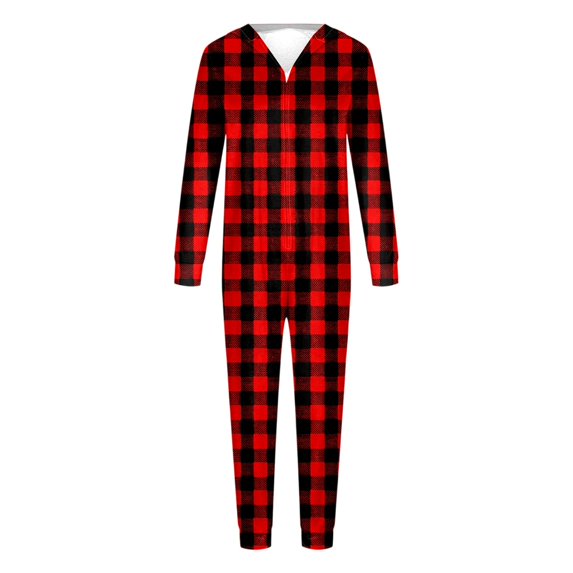 GPOECD Matching Christmas Pajamas for Family Family Matching Hooded Zip Up Pajamas Festive Holiday Outfit Cozy Fleece Loungewear Pajama Set Winter Holiday,Red,M