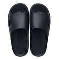 thumbnail image 1 of GPOECD Men Slippers Men and Women Bathroom Home Summer Beach Solid Color Flat Bottom Sandals Mens Casual Shoes Black,10.5, 1 of 3