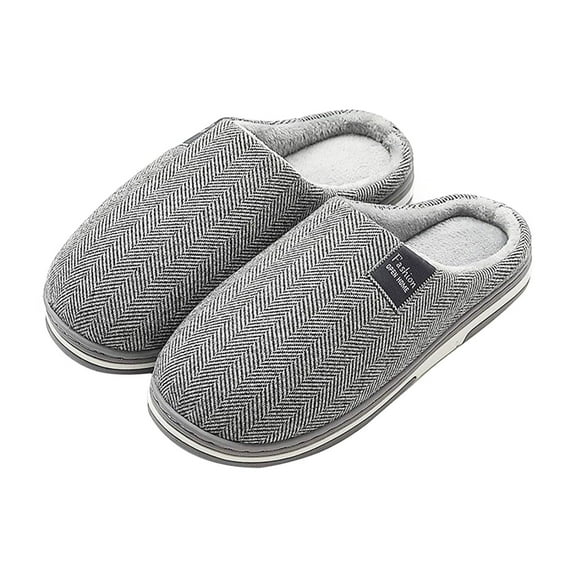 GPOECD Men's Soft-Soled Slippers Warm Indoor Home Shoes Comfortable Lightweight Non- Footwear for Relaxation Grey,12