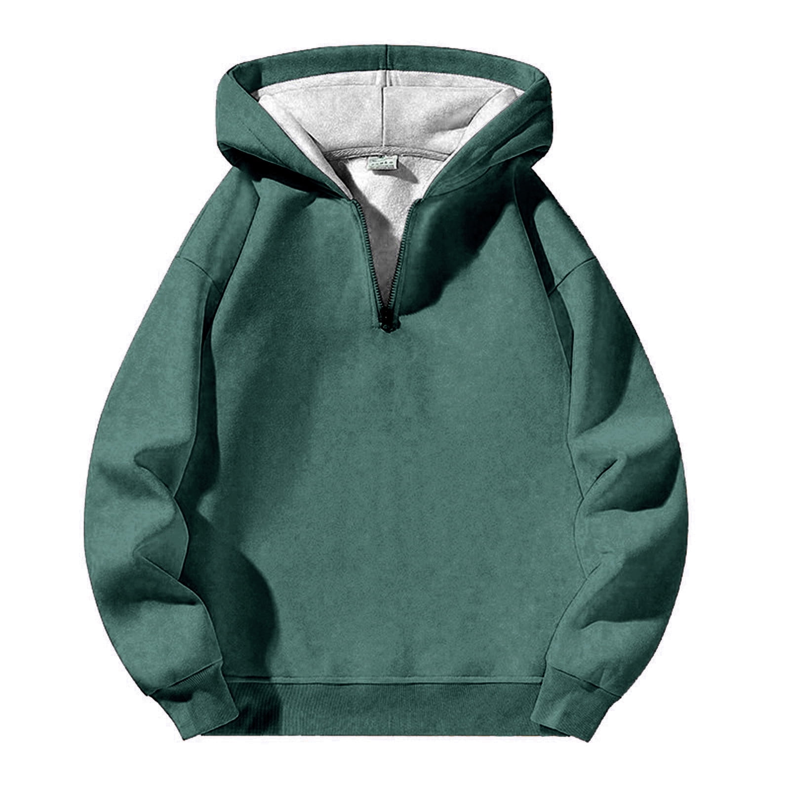 Casual Solid Color Oversize Zip-Up Hoodie main image 1