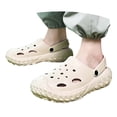 thumbnail image 1 of GPOECD Mens Slippers Fashion Closed Toe Slide Slippers for Summer Indoor Outdoor Comfortable Beach Sandals Men's Sandals Khaki,6, 1 of 8