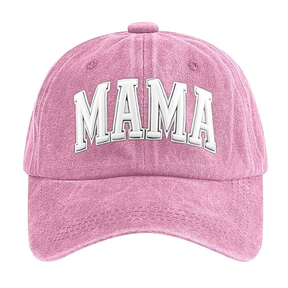 GPOECD Mini Baseball Cap with MAMA Print Adjustable Interesting Idea Small Hat for Women Mom Casual Fashion Cap Pink,One Size