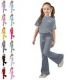thumbnail image 1 of GPOECD Outfits for Girls Casual Flare Pants Outfit Two Piece Comfy Daily Wear for Autumn Girls Sets,Grey,9-10 Years, 1 of 5