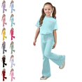 thumbnail image 1 of GPOECD Outfits for Girls Casual Flare Pants Outfit Two Piece Comfy Daily Wear for Autumn Girls Sets,Mint Green,11-12 Years, 1 of 5