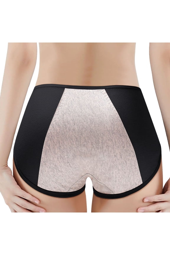 Panties for Women Crotch Mid Waist Side Leakage Sanitary Pants Menstrual Women's Underwear Black,M