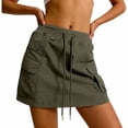 thumbnail image 1 of GPOECD Pleated Tennis Skirt Stylish and Comfortable High Waist Flowy Skirt for Women with Pockets and Elastic Waistband Casual Skirts for Women Army Green,S, 1 of 6