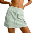 thumbnail image 1 of GPOECD Pleated Tennis Skirt Stylish and Comfortable High Waist Flowy Skirt for Women with Pockets and Elastic Waistband Casual Skirts for Women Green,XL, 1 of 6