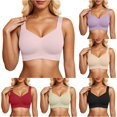 thumbnail image 1 of GPOECD Plus Size Bras Seamless Wirefree Comfort Full Coverage Everyday Bra with Smooth Straps Breathable Bras for Women Underwire,Pink,S, 1 of 9