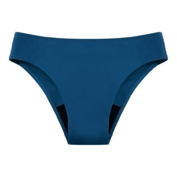 GPOECD Plus Size Women’s Solid Color Underwear Mid Rise Comfortable Briefs Full Coverage Ladies Panties Soft Stretch Everyday Panty Z8132-Blue,M