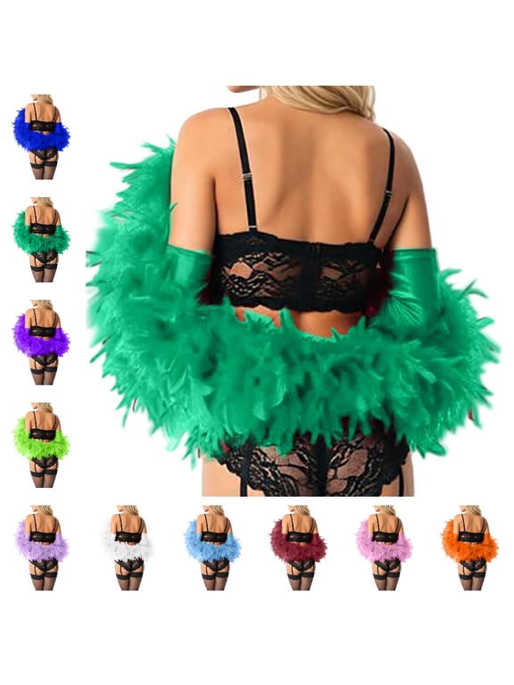 Scarf for Women Dance Performance Glitter Belly Fire Fan Feather Fringe Scarf for Party