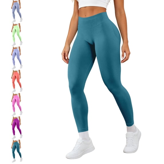 GPOECD Seamless Leggings for Women Butt Lifting Workout Low Rise Control Athletic Activewear Stretchy Yoga Pants for Women,01_Dark Green,M