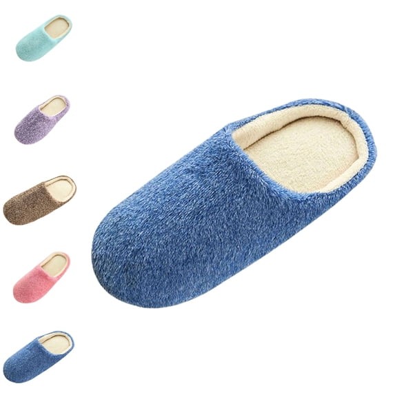 GPOECD Slippers For Women Cozy Thick Soled Fleece Lined Casual Slip On For Relaxed Home Lounging And All-Day Comfort Indoor Slippers,Brown,9-9.5