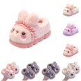 thumbnail image 1 of GPOECD Slippers for Girls Rabbit Cartoon Shape Winter Warm Soft Non Indoor Footwear for Little Kids Cute Slippers Winter Home, 1 of 3