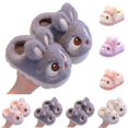 thumbnail image 1 of GPOECD Slippers for Girls Rabbit Cartoon Shape Winter Warm Soft Non Indoor Footwear for Little Kids Cute Slippers Winter Home, 1 of 3