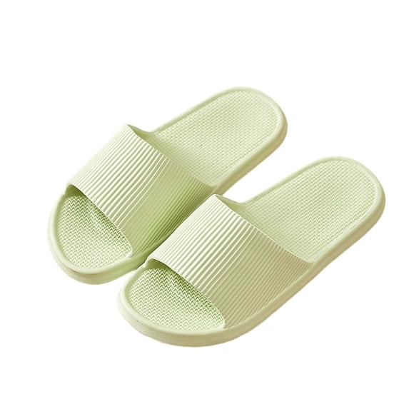 GPOECD Slippers for Women Indoor Couple Striped Indoor for Flat Shower Shoes for Home Indoor Outdoor Use Summer Shoes for Women Green,6
