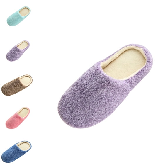 GPOECD Slippers for Women Winter Soft Footwear Non- Home Floor Warm Comfortable Indoor Shoes House Slippers