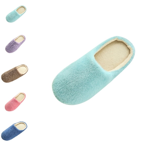 GPOECD Slippers for Women Winter Soft Footwear Non- Home Floor Warm Comfortable Indoor Shoes House Slippers