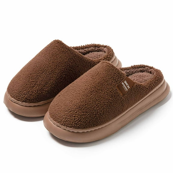 GPOECD Soft And Cozy Slippers for Winter Home Use Indoor Slippers Design Couples Style Warmth for Comfort Z10295-Brown,8