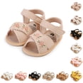 thumbnail image 1 of GPOECD Soft Sole Breathable Casual Walking Baby Sandals for Girls for 0-18 Months Toddlers Comfortable First Baby Girl Shoes,01_Beige,0-6 Months, 1 of 8