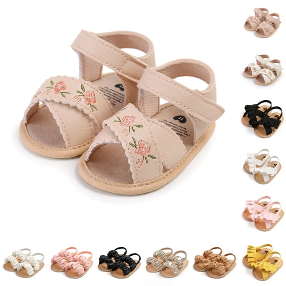 GPOECD Soft Sole Breathable Casual Walking Baby Sandals for Girls for 0-18 Months Toddlers Comfortable First Baby Girl Shoes,01_Beige,0-6 Months
