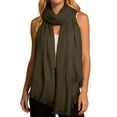 thumbnail image 1 of GPOECD Solid Color Long Scarf for Soft Breathable Versatile Fashion Wrap Shawl Elegant Daily Wear Neck Scarf for Women with Lightweight Z11-Army Green,One Size, 1 of 5