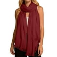 thumbnail image 1 of GPOECD Solid Color Long Scarf for Soft Breathable Versatile Fashion Wrap Shawl Elegant Daily Wear Neck Scarf for Women with Lightweight Z11-Brick Red,One Size, 1 of 5