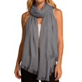 thumbnail image 1 of GPOECD Solid Color Long Scarf for Soft Breathable Versatile Fashion Wrap Shawl Elegant Daily Wear Neck Scarf for Women with Lightweight Z11-Grey,One Size, 1 of 5