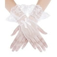 thumbnail image 1 of GPOECD Sunscreen Black Lace Gloves for Dance Party Evening Wear and Formal Occasions White,One Size, 1 of 3