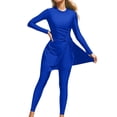 thumbnail image 1 of GPOECD Swimsuits for Women Two Piece Full Coverage with UPF 50+ Sun Protection Long Sleeve Top and Swim Pants Women's Swimwear BU2,XL, 1 of 4
