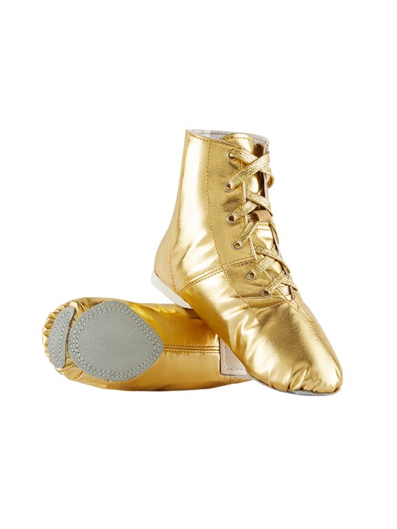Toddler Ballet Shoes Fashionable Children Flat Boots Comfortable Soft Sole Leather Jazz Shoes Dance Shoes Gold,26