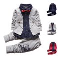 thumbnail image 1 of GPOECD Toddler Boy Outfits Baby Boy Dress Clothes Formal Suit with Long Sleeve Shirt and Pants Boys' Clothing Sets for Party Occasion,Grey,4 Years, 1 of 5