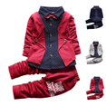 thumbnail image 1 of GPOECD Toddler Boy Outfits Baby Boy Dress Clothes Formal Suit with Long Sleeve Shirt and Pants Boys' Clothing Sets for Party Occasion,Red,18 Months, 1 of 3