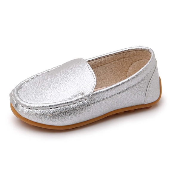 GPOECD Toddler Loafers Breathable Comfortable Lightweight Casual Walking Shoes for Boys and Girls Everyday Wear Shoes for Boys 01_Silver,30