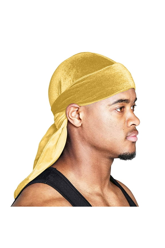 Unisex Solid Color Extra Large Head Wrap Scarf Turban Hat for Men Women Fashion Accessory Sports Outdoor Yoga Running Z8151-Gold,One Size