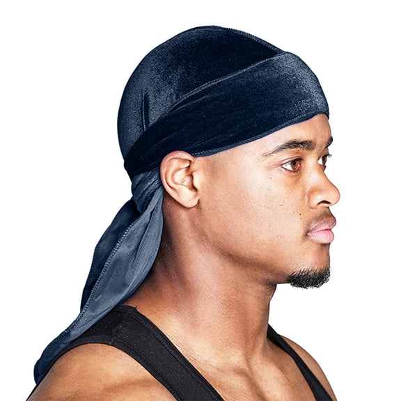 GPOECD Unisex Solid Color Extra Large Head Wrap Scarf Turban Hat for Men Women Fashion Accessory Sports Outdoor Yoga Running Z8151-Navy,One Size