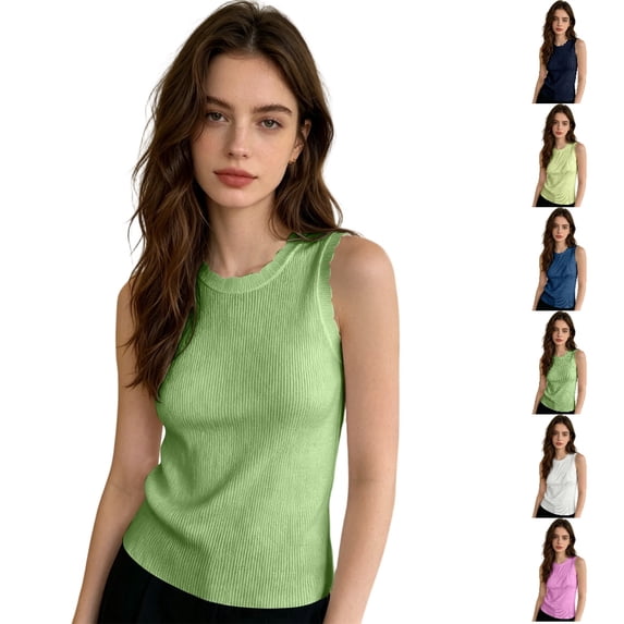 Solidification Ice GPOECD V Neck Tank Tops for Women Plus Size Lightweight Knit Sleeveless ...