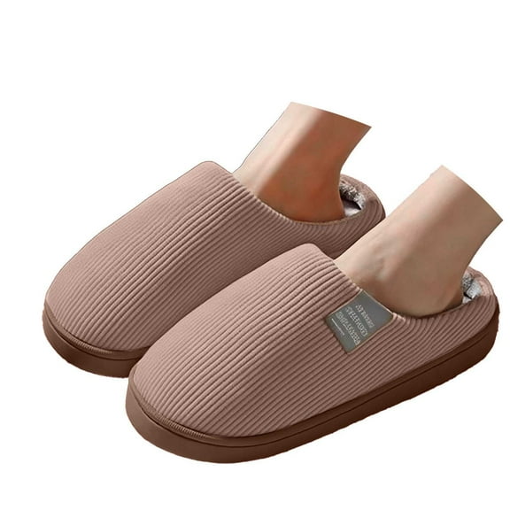 GPOECD Warm Fuzzy Slippers for Men Cozy Winter Indoor Shoes with Lined Home Footwear ZZ02-Coffee,9
