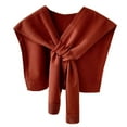 thumbnail image 1 of GPOECD Women Fashion Knitted Shawl Loose Long Sleeve Temperament Cardigan Functional Scarf Womens Shawl with Versatile Front Wrap Z11b-Red,One Size, 1 of 2